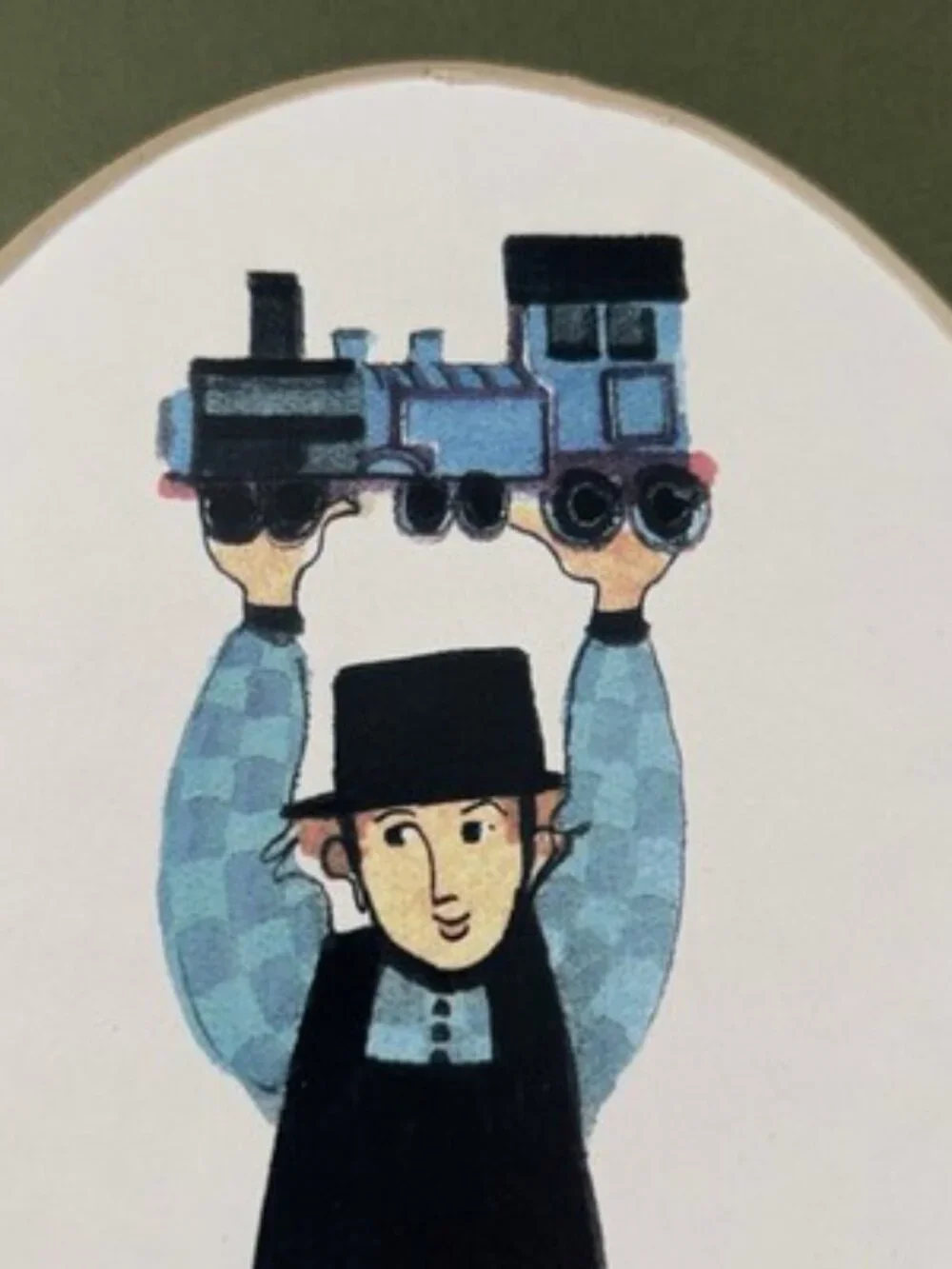 P Buckley Moss Matthew's Train Signed Lithograph Print 235/1000 Vintage 1995 Boy